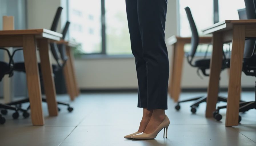 How to style flats for work without looking frumpy Polished work outfit with trousers and flats showing proper length and clean lines