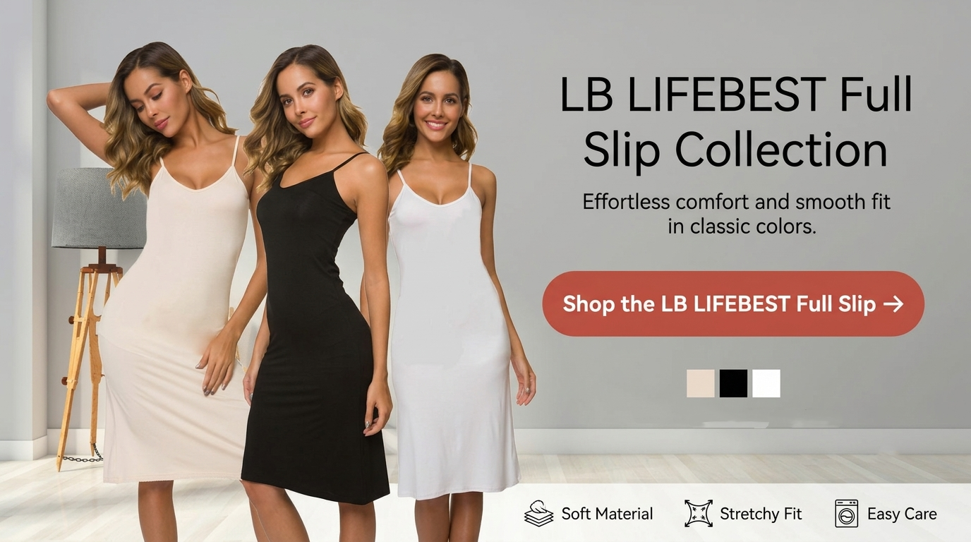 LB LIFEBEST full slip in rust on a wooden hanger, ready to shop